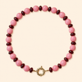 שרשרת Berry Kiss מאבני ג׳ייד ורודות ובורדו עם סוגר בציפוי זהב