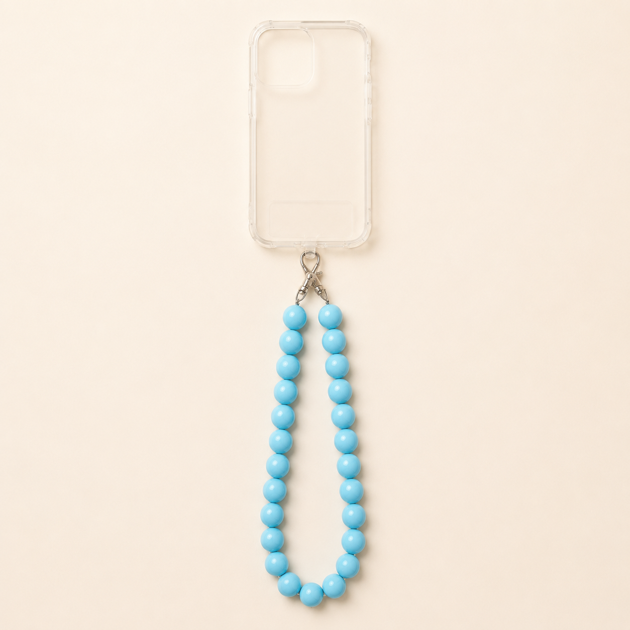 BLUE BUBBLE Phone Chain מחוברת לטלפון