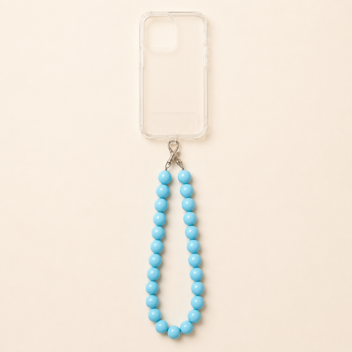 BLUE BUBBLE Phone Chain מחוברת לטלפון