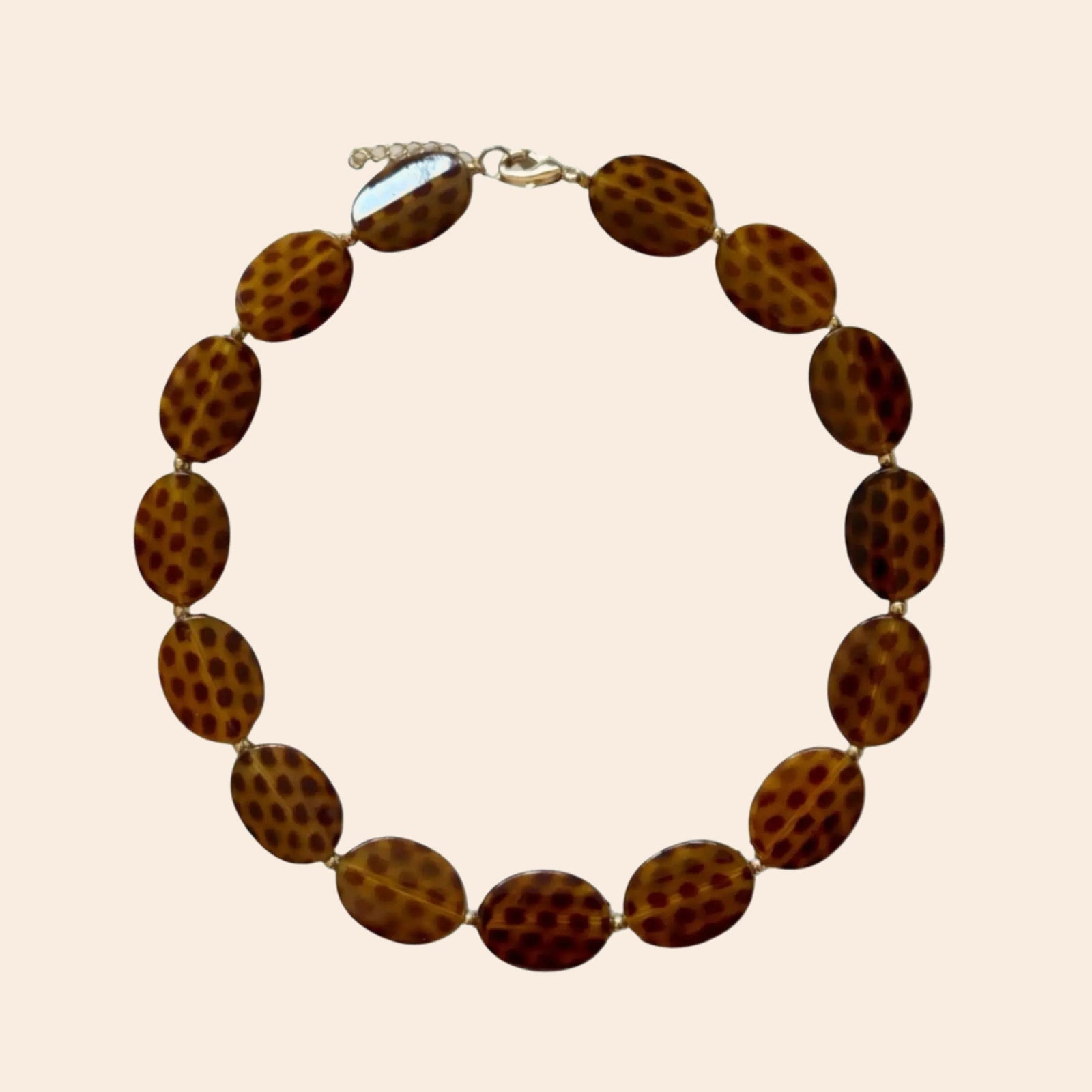 CHEETAH Necklace - exact original design on cream background