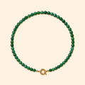 שרשרת Green Muse מאבני ג׳ייד ירוקות עם סוגר בציפוי זהב