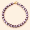LILAC MOON Necklace — שרשרת אבני עין החתול סגולות על רקע שמנת