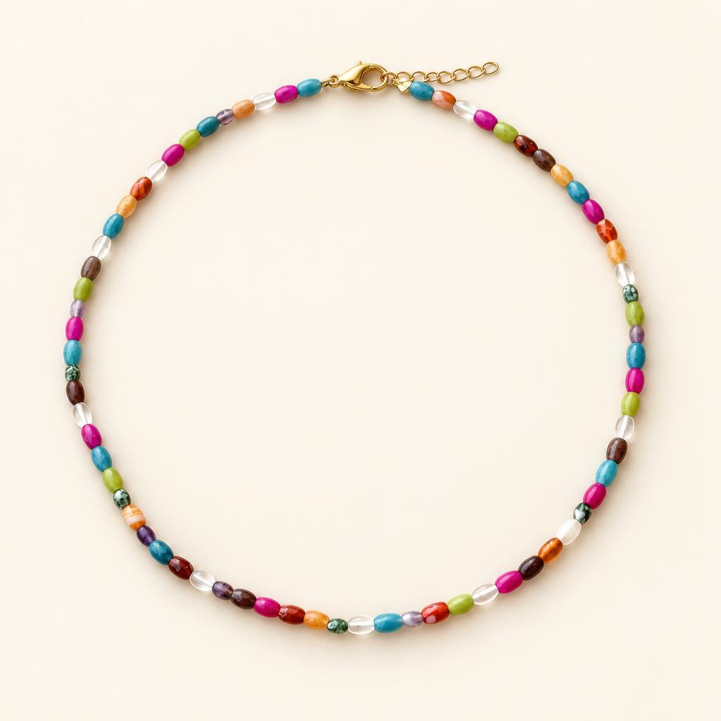 RAINBOW ENERGY Necklace – שרשרת אבני חן צבעוניות ועדינות