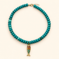 שרשרת TURQUOISE CATCH מאבני טורקיז עם תליון דג צבעוני