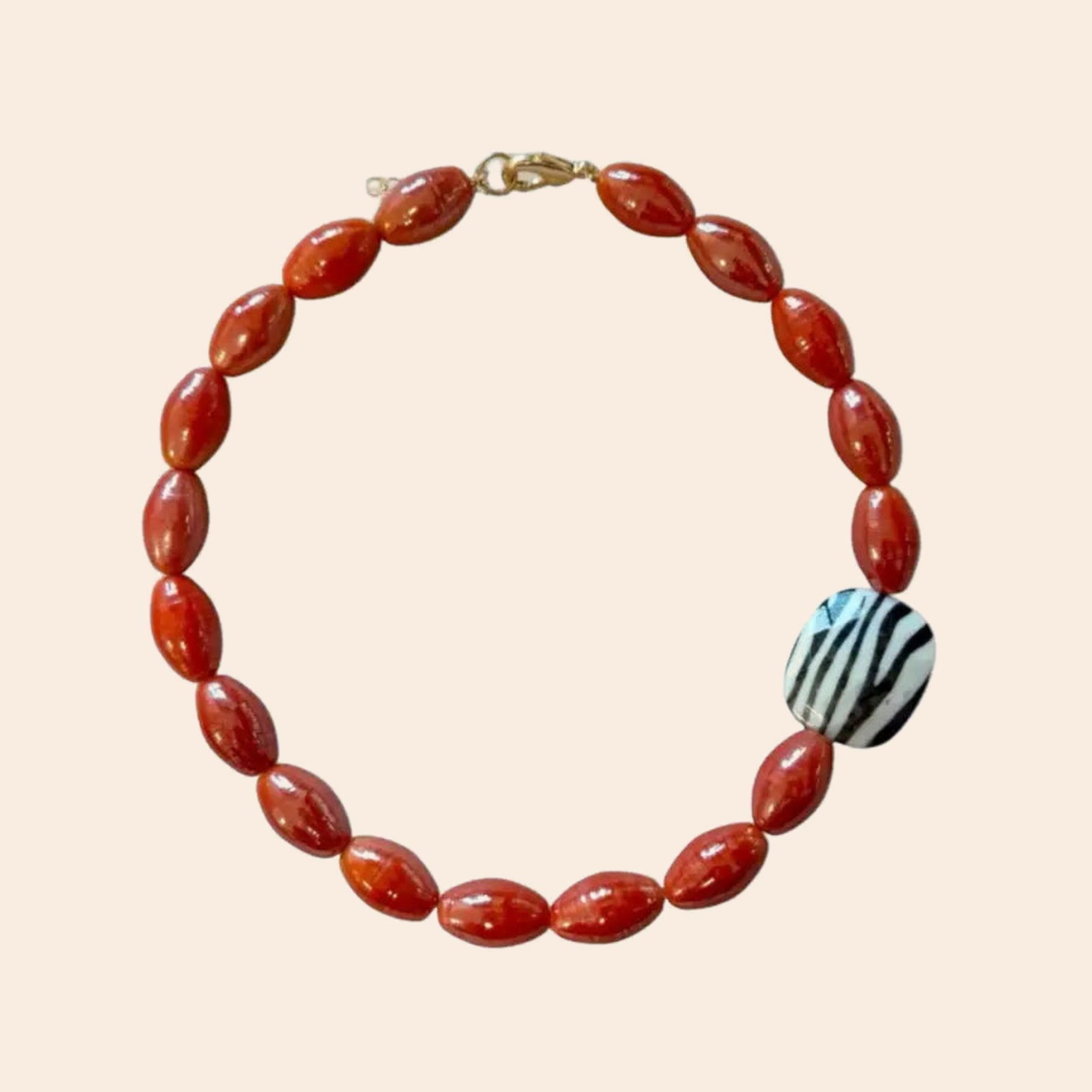WILD ZEBRA Necklace - exact original design on cream background