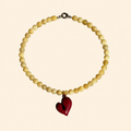 YELLOW LOVE Necklace - rounded cream featured image