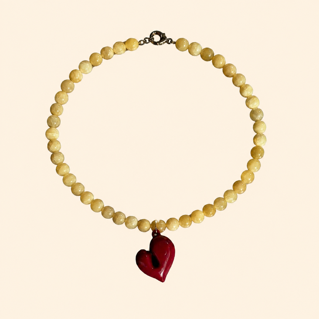 YELLOW LOVE Necklace - rounded cream featured image